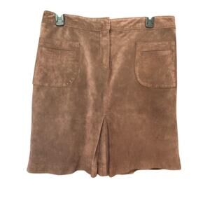 LILLY PULITZER Vintage Size 10 Brown Suede Dana Skirt White Label